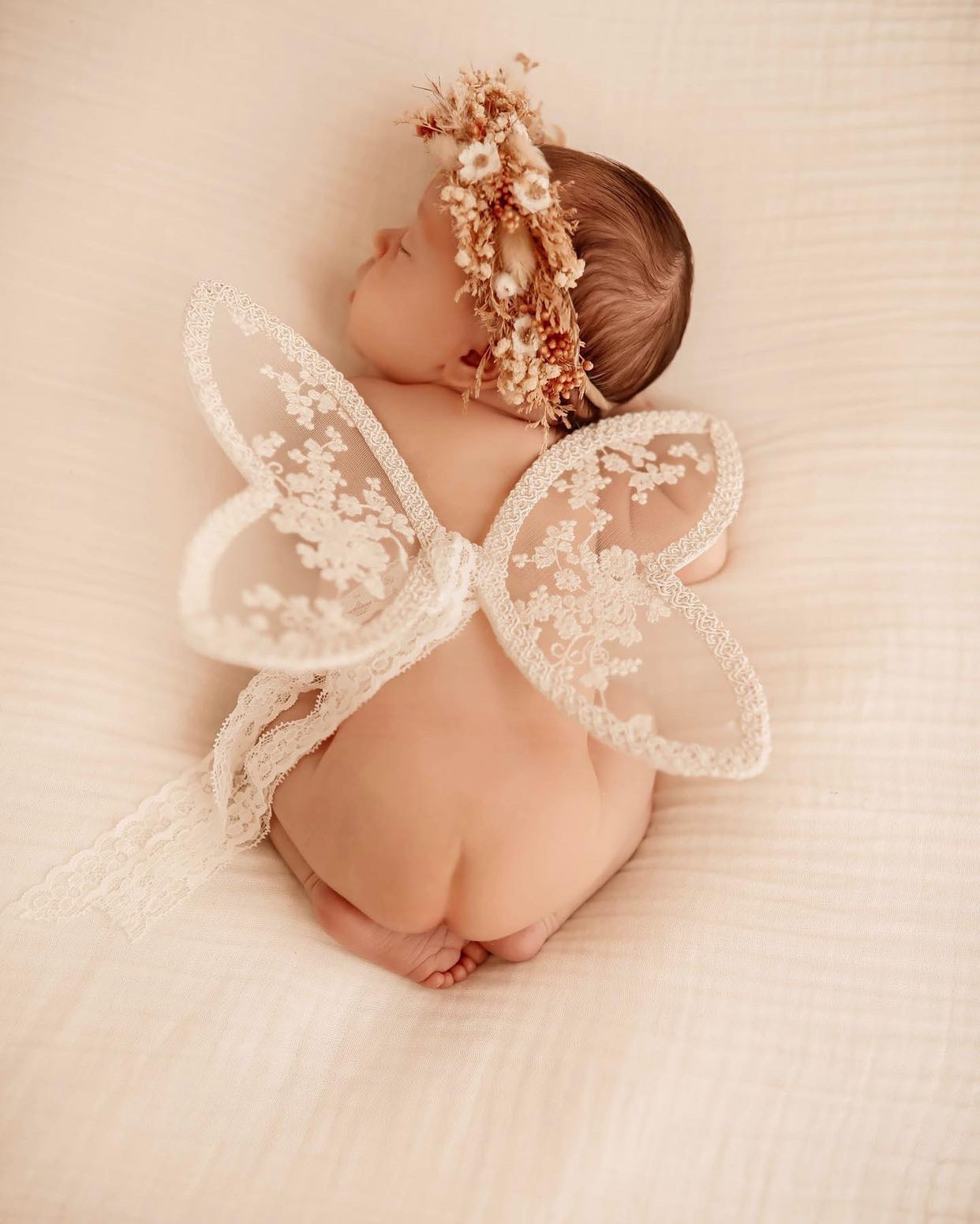 Everlasting newborn flowercrown - stretchy soft elastic headband.