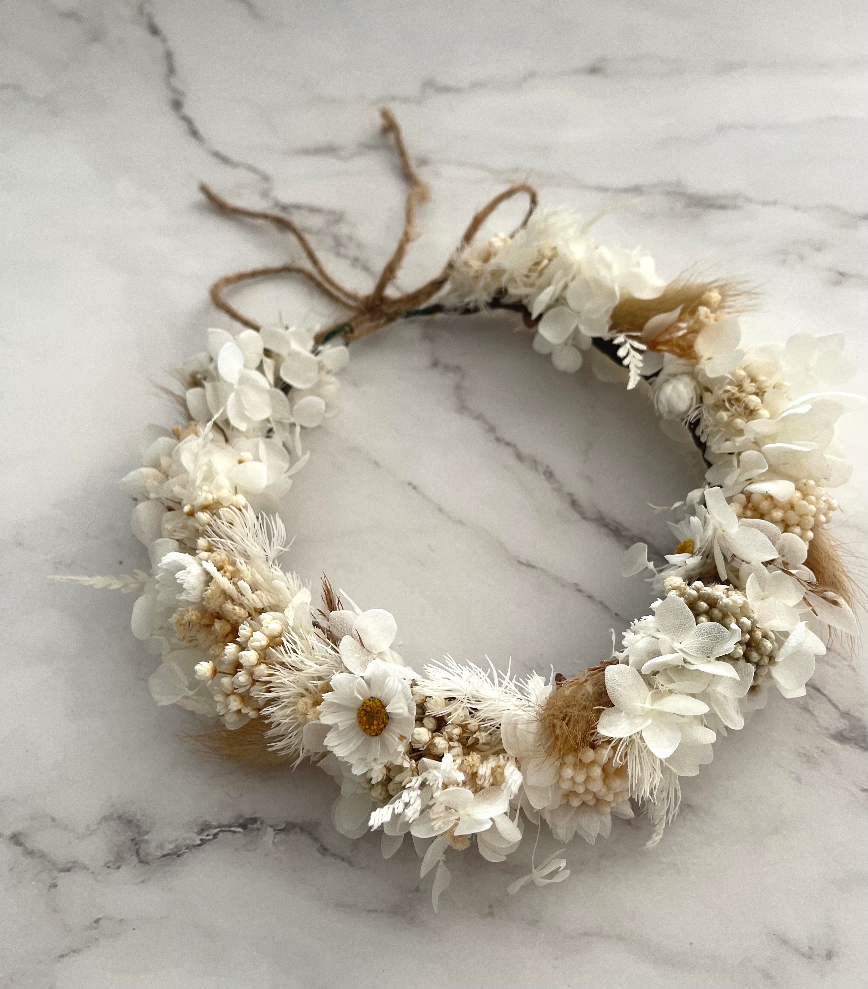 Everlasting Flowercrown - white / natural / daisies