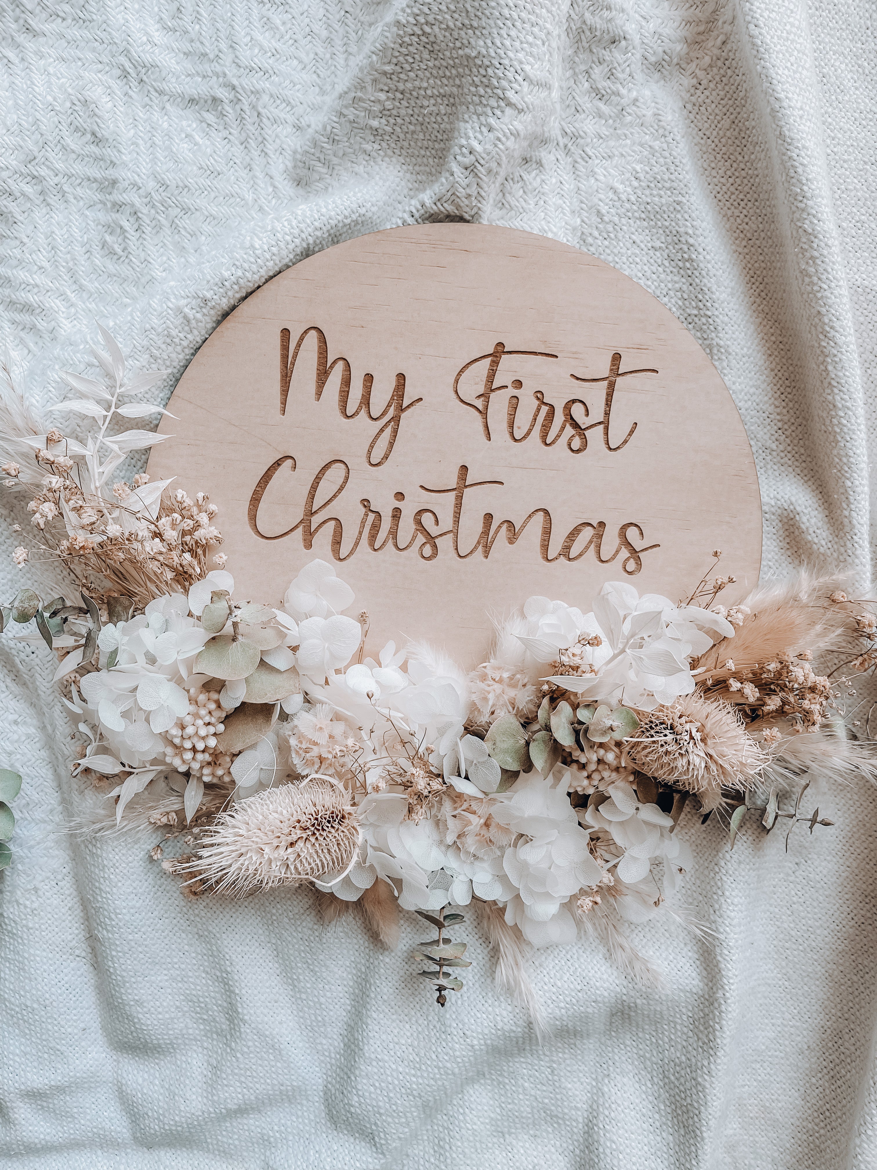 PRE ORDER My First Christmas - Everlasting Floral sign.