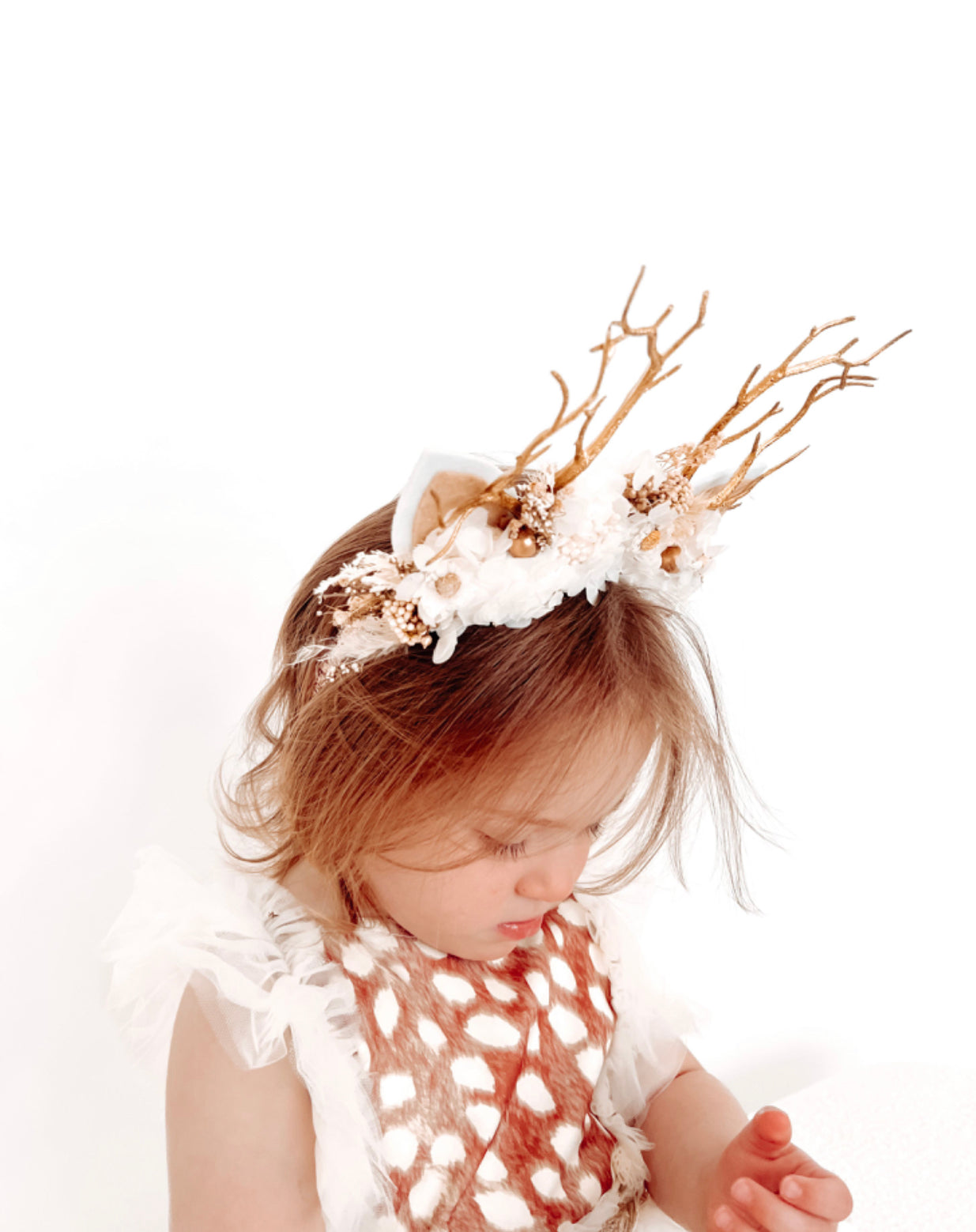 Everlasting floral reindeer crown - Kids/Adult deer.